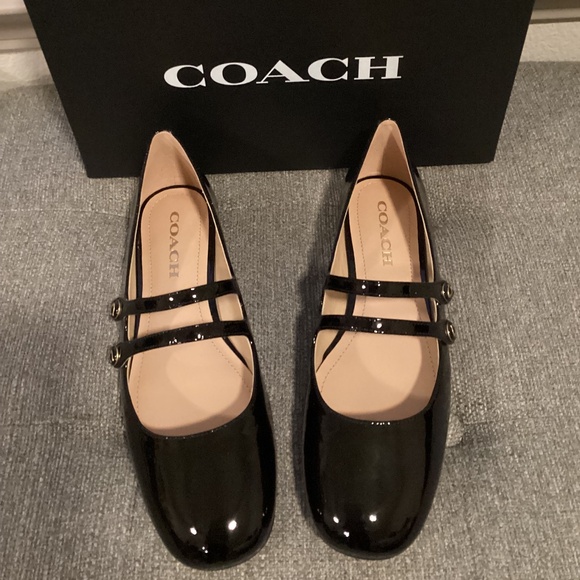COACH Women's Winley Double Buckle Mary Jane Ballet Flats, size 9 - Picture 1 of 11